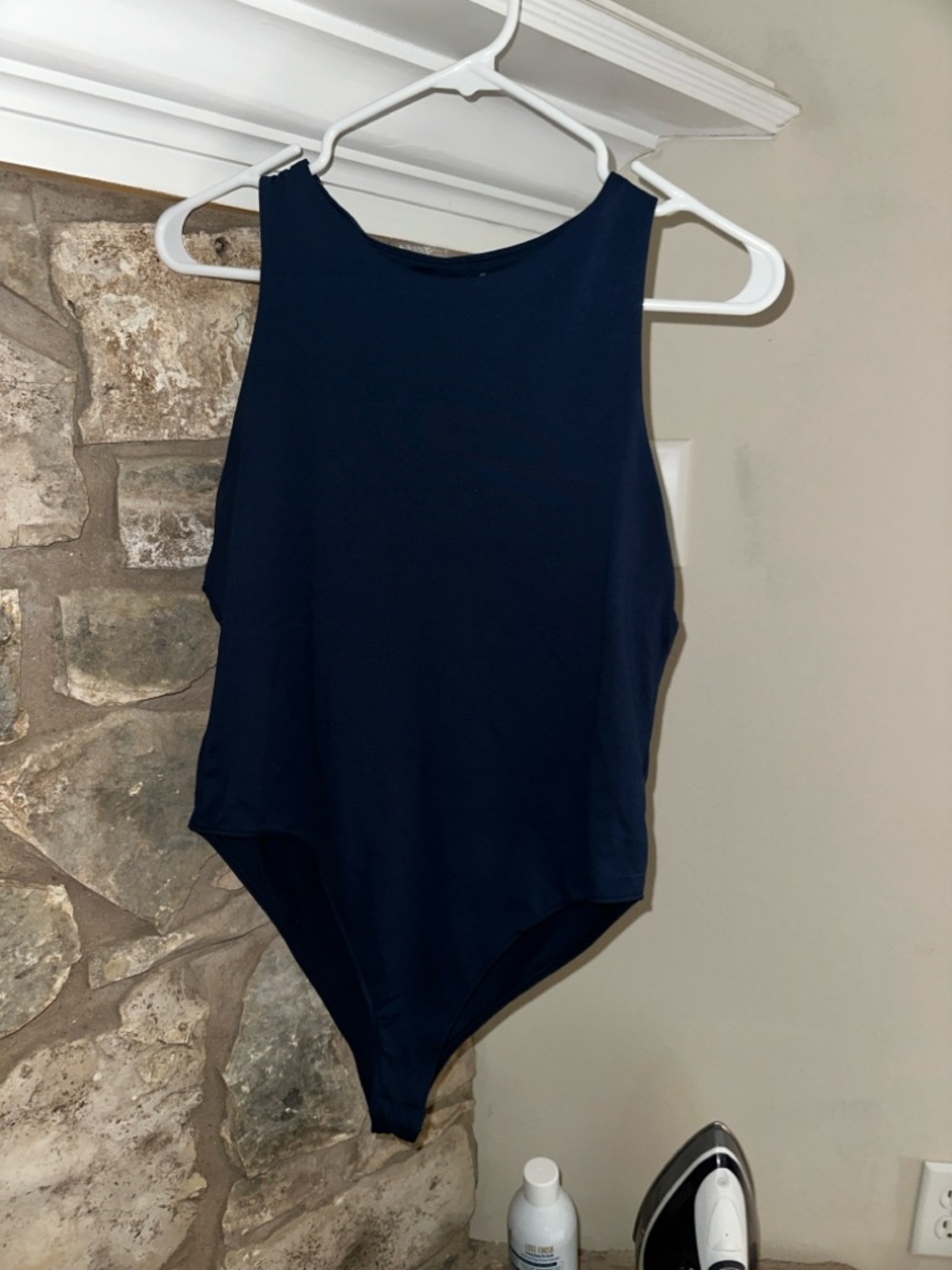 Navy High-Neck Bodysuit